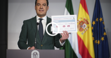 Juanma Moreno mostrando fases de desescalada Covid