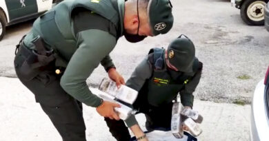Descargando droga incautado a un matrimonio de Bormujos