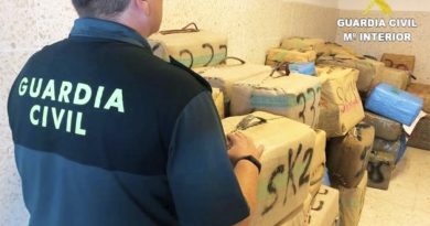 Siete detenidos y en Camas 1300 kilos de hachís