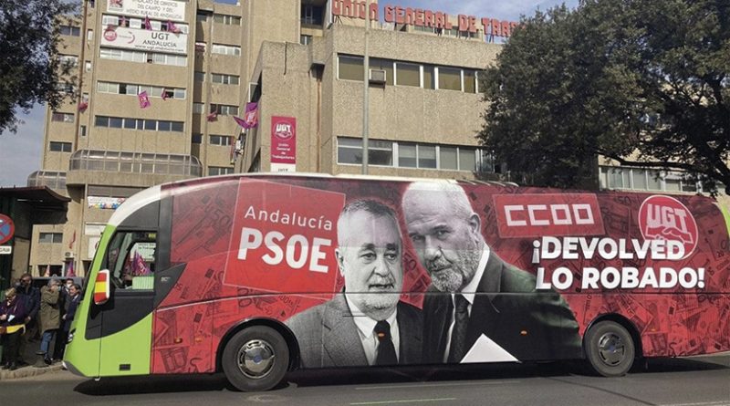VOX fleta un autobús contra el PSOE y los sindicatos