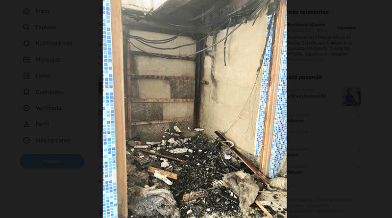 Incendio en el club deportivo Simón Verde Sport