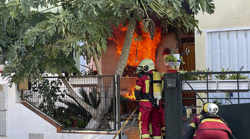 Un peligroso incendio en Mairena del Aljarafe deja un perro sin vida