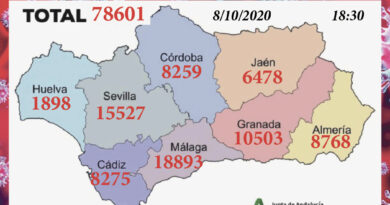 Totales de contagios de Covid en Andalucía