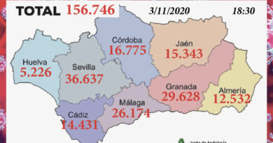 Total Coronavirus en Andalucía el 3 de Noviembre